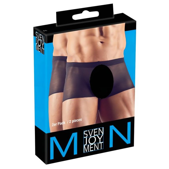 Svenjoyment - set boxer transparent - negru (2 piese) S-L