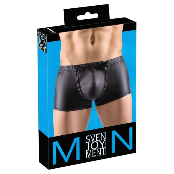 / Svenjoyment - boxeri semimate cu fermoar și strasuri (negru) - M