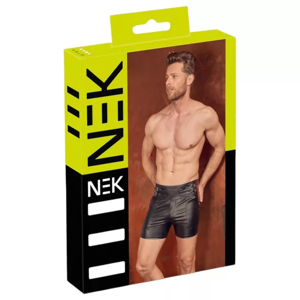 NEK - slip bărbătesc cu buzunar prelungit - curea metalică - negru - M