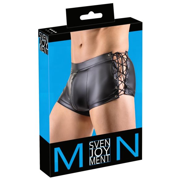 Svenjoyment - boxer bărbați șnur lateral - aspect mat - negru