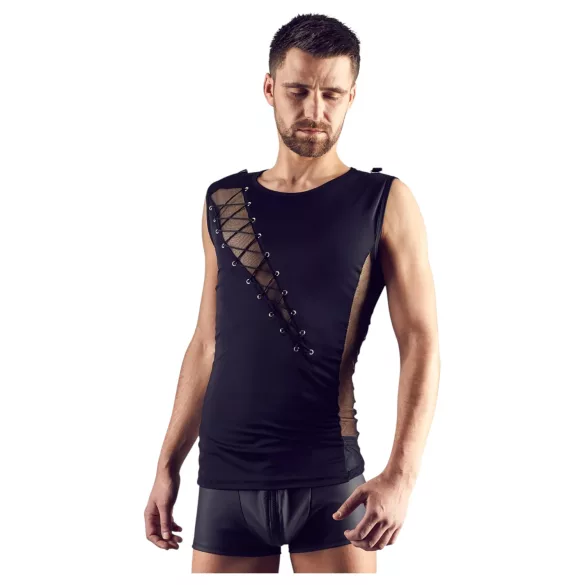 Svenjoyment - top bărbătesc cu șireturi - negru - M