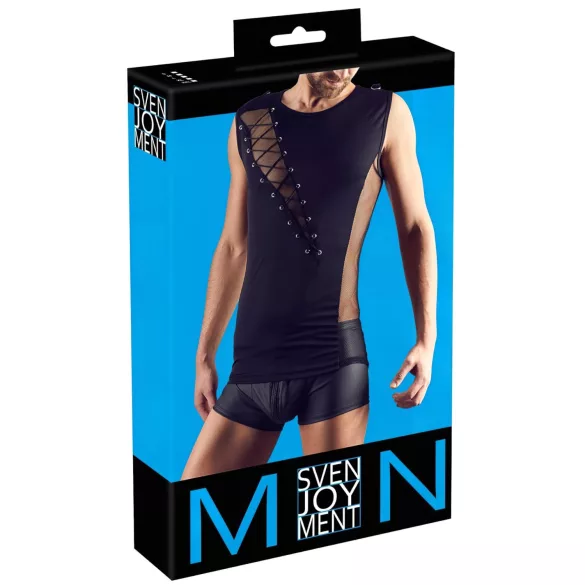 Svenjoyment - top bărbătesc cu șireturi - negru - L