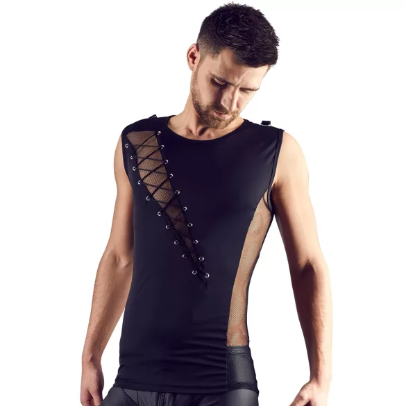 Svenjoyment - top bărbătesc cu șireturi - negru - XL