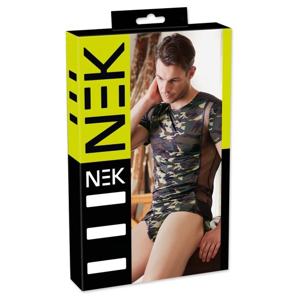/ NEK - tricou bărbătesc cu model camuflaj (verde-maro) - 2XL