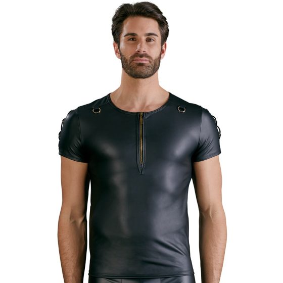 NEK - Tricou masculin cu mâneci scurte, efect mat (negru) - L