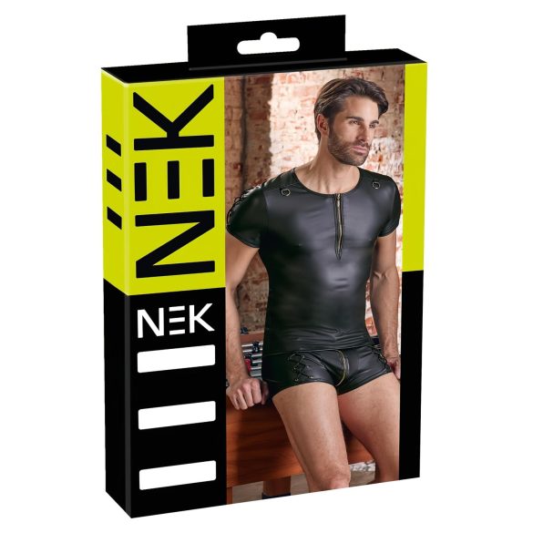 NEK - tricou bărbătesc cu efect mat, cu mâneci scurte (negru) - 2XL