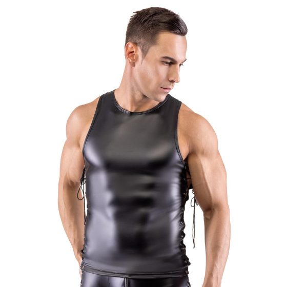 Svenjoyment - tricou mat pentru bărbați cu șireturi laterale (negru) - M