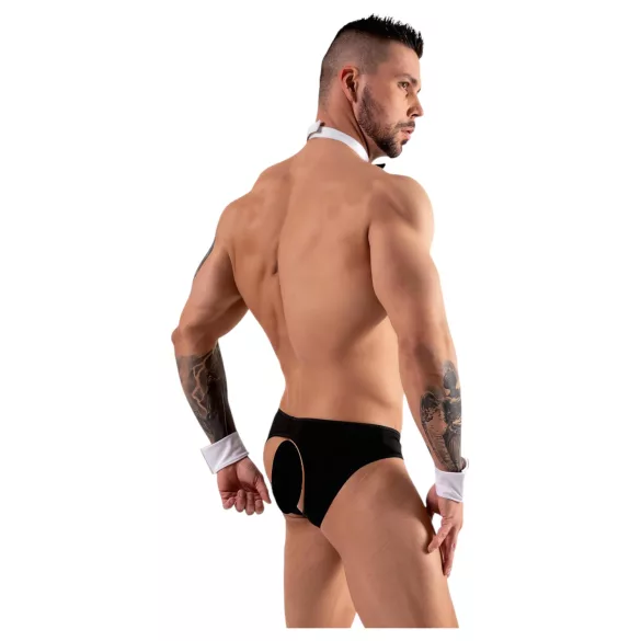Svenjoyment - costum tanga bărbați chelner - negru-alb