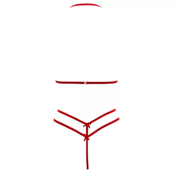 Cottelli - set lenjerie dantelă deschisă - sutien și chiloț - roșu