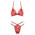 Cottelli - set sutien din dantelă deschis (roșu) - M