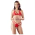 Cottelli - set lenjerie dantelă deschisă - sutien și chiloț - roșu - XL
