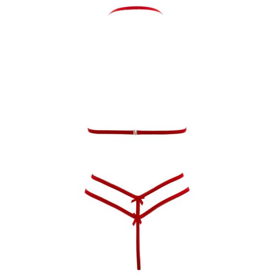 Cottelli - set sutiene de dantelă deschis (roșu) - XL