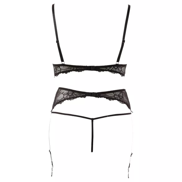 Abierta Fina - set lenjerie sexy cu perle și dantelă - L