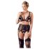 Cottelli Plus Size - Set lenjerie dantelată (negru) - XXXL