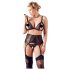 Cottelli Plus Size - Set lenjerie dantelată (negru) - XXXL