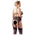 Cottelli Plus Size - Set lenjerie dantelată (negru) - XXXL