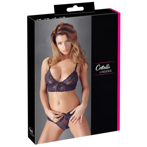 Cottelli - Set lenjerie sutien dantelă florală - mov