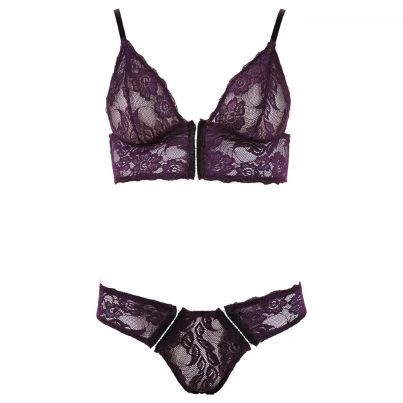 Cottelli - Set lenjerie sutien dantelă florală - mov