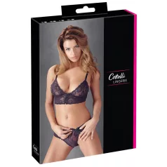 Cottelli - Set lenjerie sutien dantelă florală - mov - M