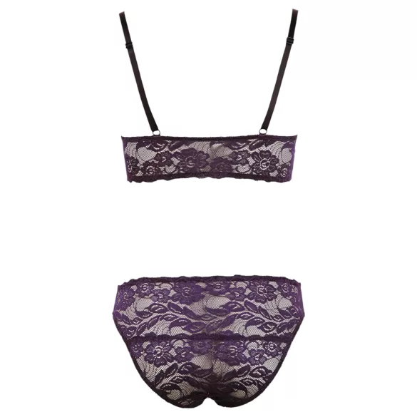 Cottelli - Set lenjerie sutien dantelă florală - mov - M