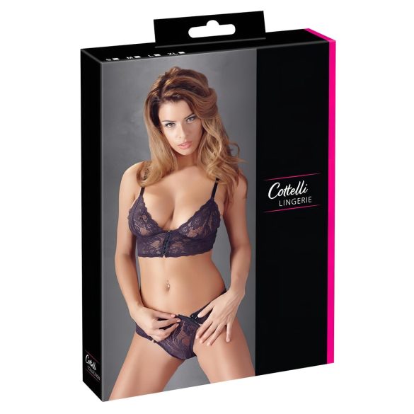 Cottelli - Set de sutien dantelat cu flori (mov) - L