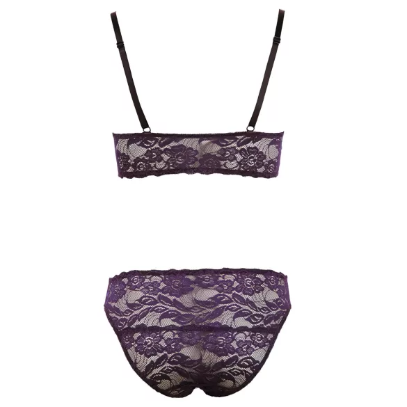 Cottelli - Set lenjerie sutien dantelă florală - mov - L