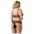 Set lenjerie dantelată mărime mare, negru - Cottelli Plus Size - XXXXL