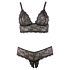 Set lenjerie dantelată mărime mare, negru - Cottelli Plus Size - XXXXL