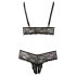 Set lenjerie dantelată mărime mare, negru - Cottelli Plus Size - XXXXL