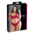 Cottelli Plus Size - set sutien din dantelă moale (roșu) - 4XL