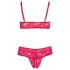Cottelli Plus Size - set lenjerie sutien dantelă moale - roșu - 4XL