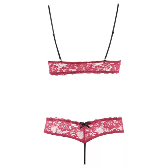 Cottelli - Set sutien erotic din dantelă - roșu - M