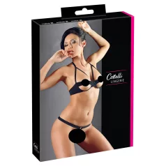 Cottelli - Set sutien cu inele metalice - negru - 80B/M