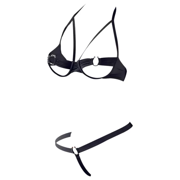 Cottelli - Set sutien cu inele metalice - negru - 80B/M