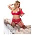 Cottelli Plus Size - set lenjerie erotică 2 piese reglabil - roșu - 90E/XL