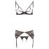 Abierta Fina - set sutien magic din dantelă strălucitoare (negru) - M