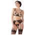 Abierta Fina - set sutien magic din dantelă strălucitoare (negru) - L