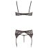 Abierta Fina - set sutien magic din dantelă strălucitoare (negru) - L