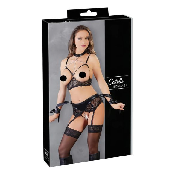 Cottelli Bondage - Set lenjerie dantelat (5 piese) - M