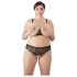 Cottelli Plus Size - set lenjerie cu sutien cu perle - negru
