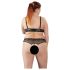 Cottelli Plus Size - set lenjerie cu sutien cu perle - negru