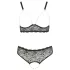 Cottelli Plus Size - set lenjerie cu sutien cu perle - negru - 2XL