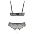 Cottelli Plus Size - set lenjerie cu sutien cu perle - negru - 4XL