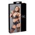 Cottelli Bondage - set lenjerie din dantelă și satin (4 piese) - L