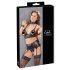 Cottelli Bondage - set lenjerie din dantelă și satin (4 piese) - XL