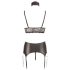 Cottelli Bondage - set lenjerie din dantelă și satin (4 piese) - XL