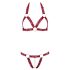 Cottelli - set sutien deschis cu inele metalice (roșu) - M/L