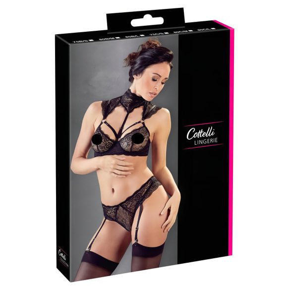 Cottelli - set sutien dantelă cu guler (negru)