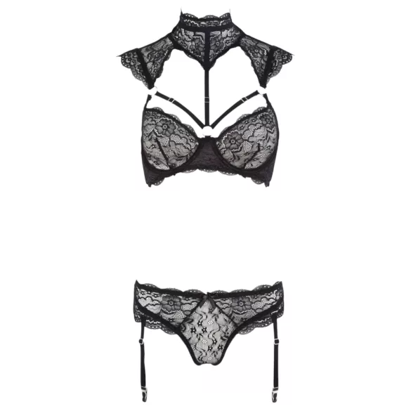 Cottelli - set sutien dantelat cu guler (negru)