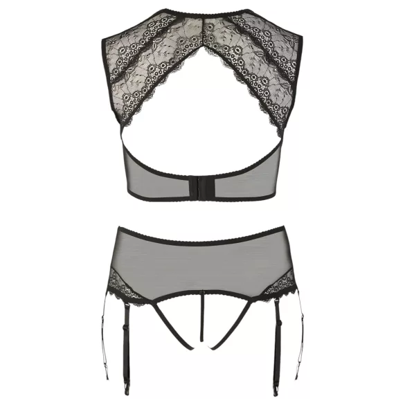 Cottelli Plus Size - set lenjerie cu dantelă și strasuri - negru - XL